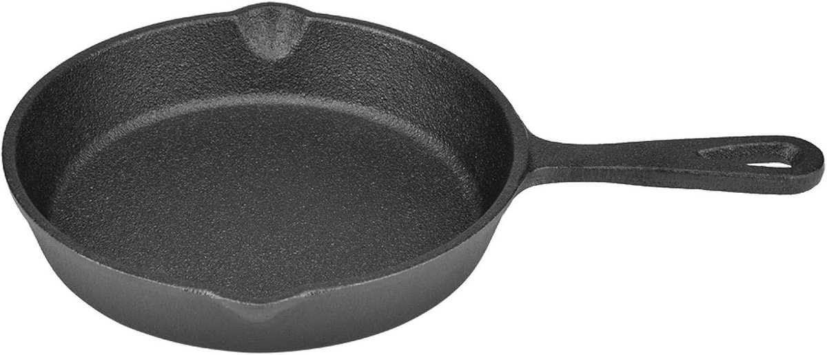 Vintage gietijzeren koekenpan met anti-aanbaklaag, 16cm en 20cm, perfect voor koken en bakken