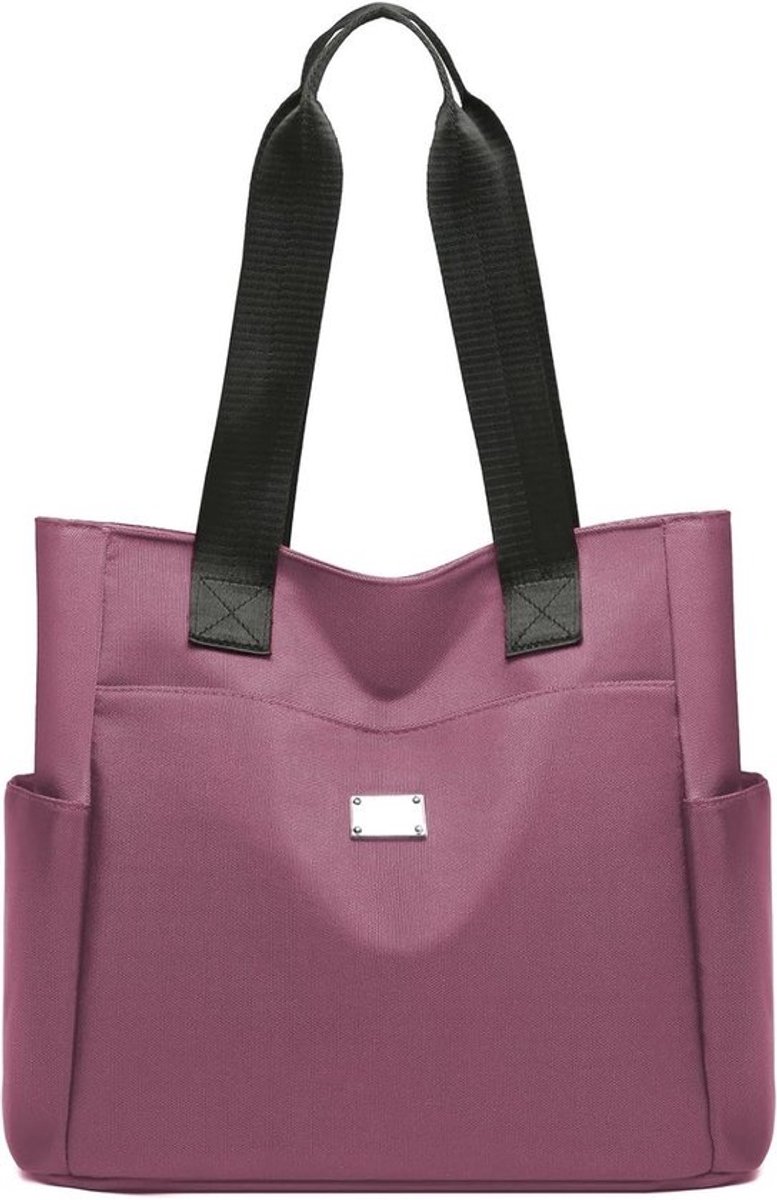 Grote dames schoudertas - lichtgewicht nylon - waterdichte shopper - meerdere zakken - winkelen reizen werk - geschikt voor kantoor