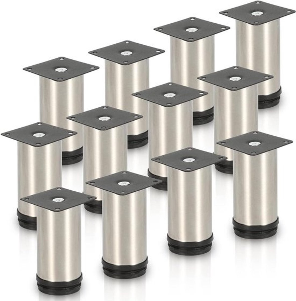 Meubelpoten RVS - Kastpoten Tafelvoet - Meubels Stabiliseren - In Hoogte Verstelbaar - 150 mm - Zilver