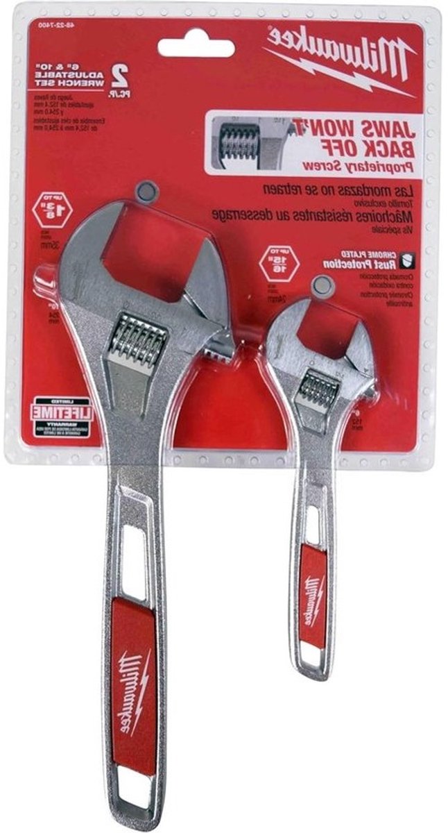 Verstelbare Sleutel Set - Momentsleutel Schroefsleutel - Reparaties Uitvoeren - Dubbele Kopmaten - 6 en 10 Inch - Blauw