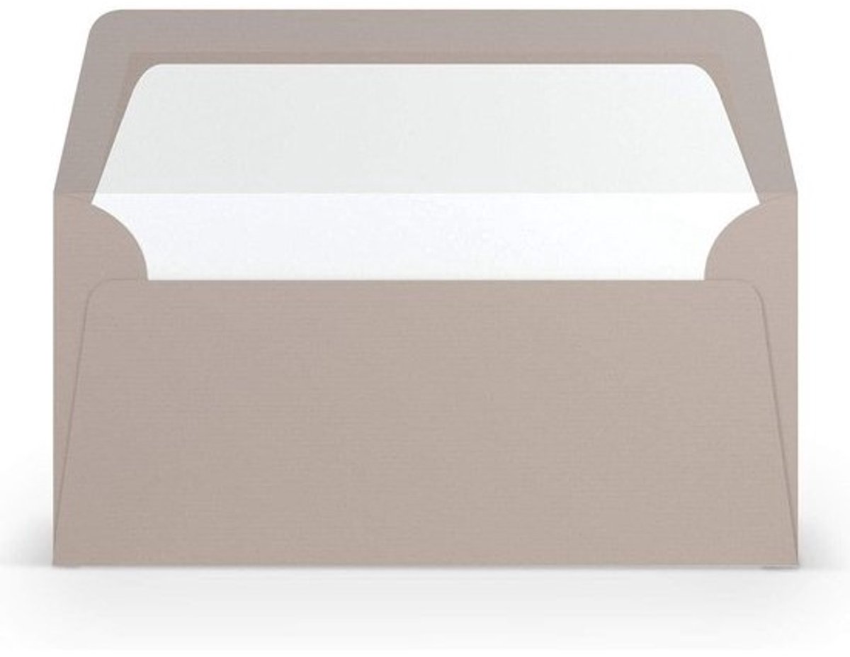 Enveloppen DIN lang - DL formaat Taupe geribbeld - Brief versturen - Zonder venster - 22 x 11 cm - Taupe