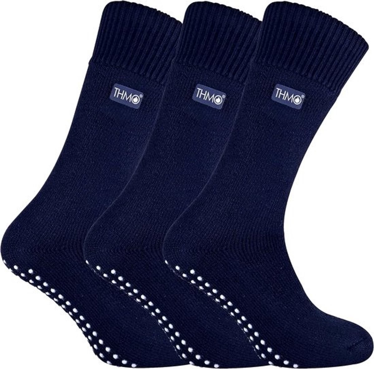 3 Paar Thermo Antislip Sokken Heren - Fleece Gevoerde Huissokken met Rubberen Zolen
