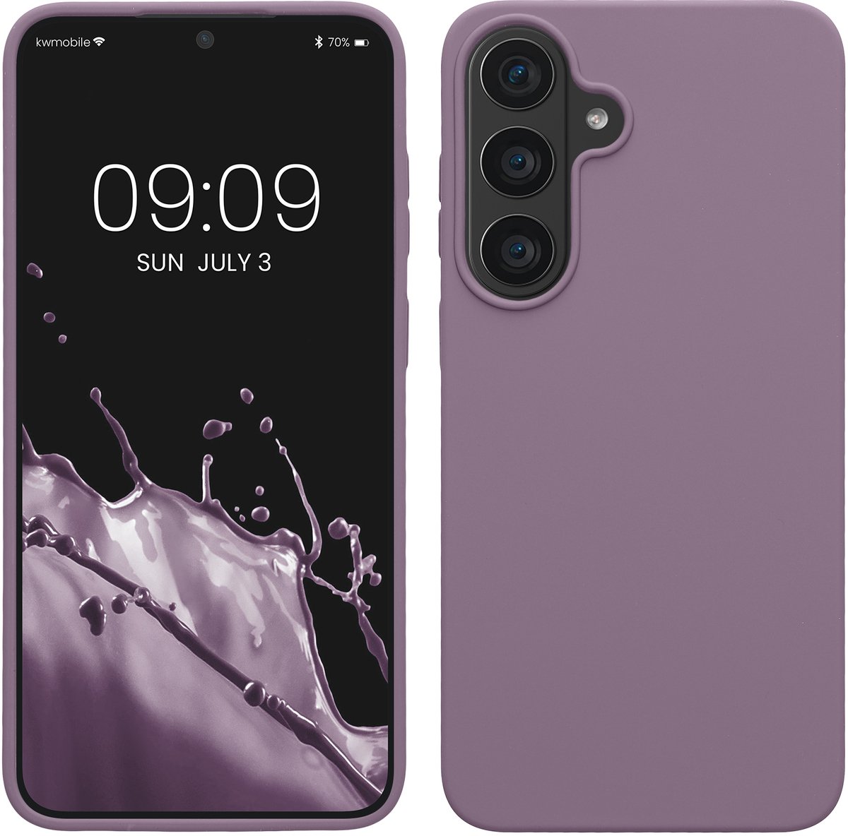 kwmobile telefoonhoesje geschikt voor Samsung Galaxy S26 FE - Hoesje met siliconen coating - Smartphone case in Bleke iris