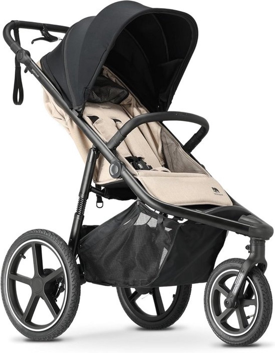 All-Terrain Jogging Kinderwagen | Inklapbare Buggy Vanaf 6 Maanden Crème