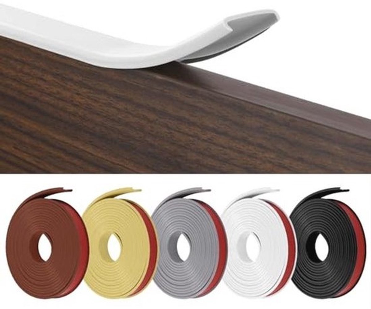 5m x 25mm U-vormige Flexibele Meubelrandband voor Veiligheid, Zelfklevende TPE Houtrandtape voor Tafel, Kast en Meubelherstel