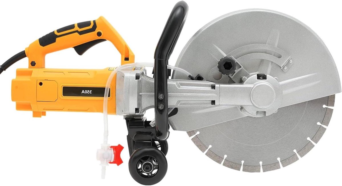 Elektrische Betonzaag - Steenzaag Krachtig - Materiaal Zagen - Geïntegreerde Waterpomp - 35 cm Zaagblad - Geel