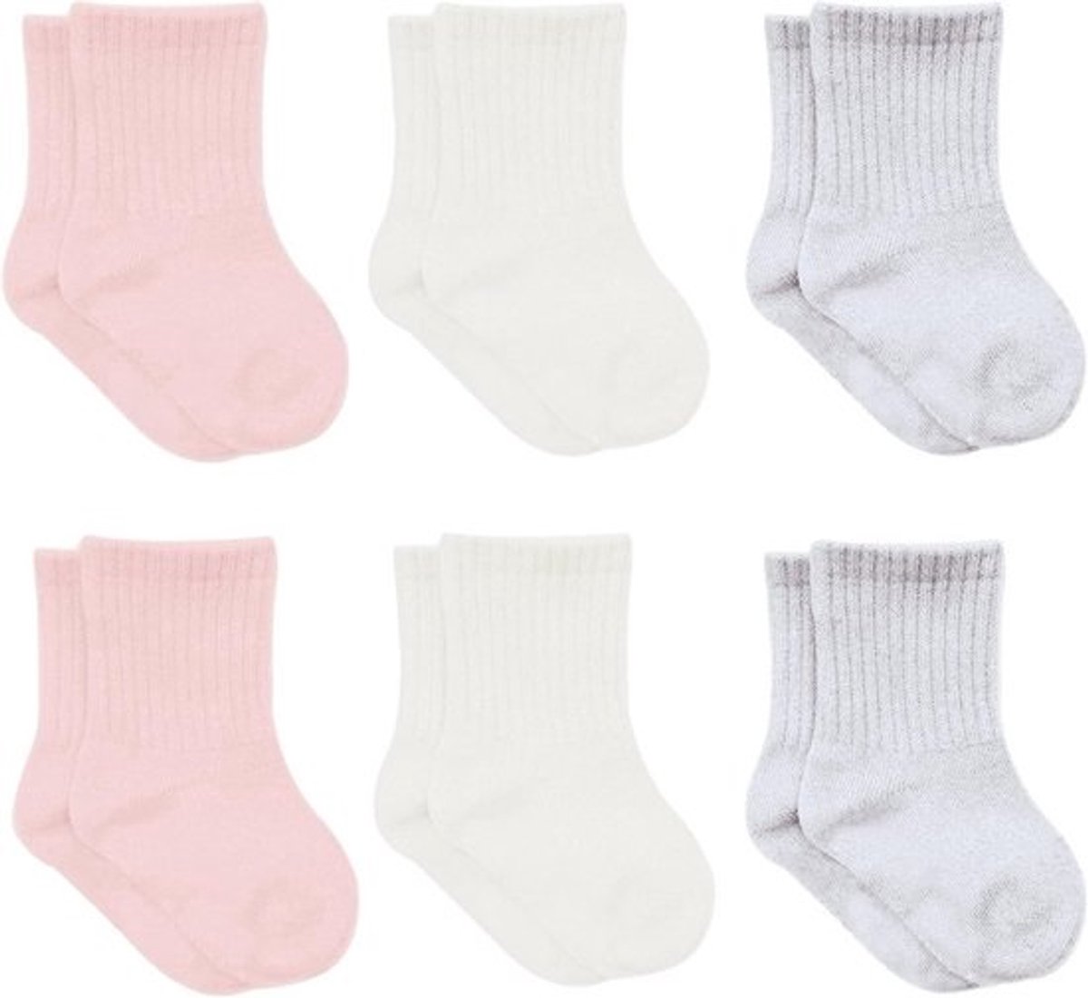 Katoenen 6 Paar Babysokken voor 0-6 Maanden - Stoppersokken voor Jonge Kinderen