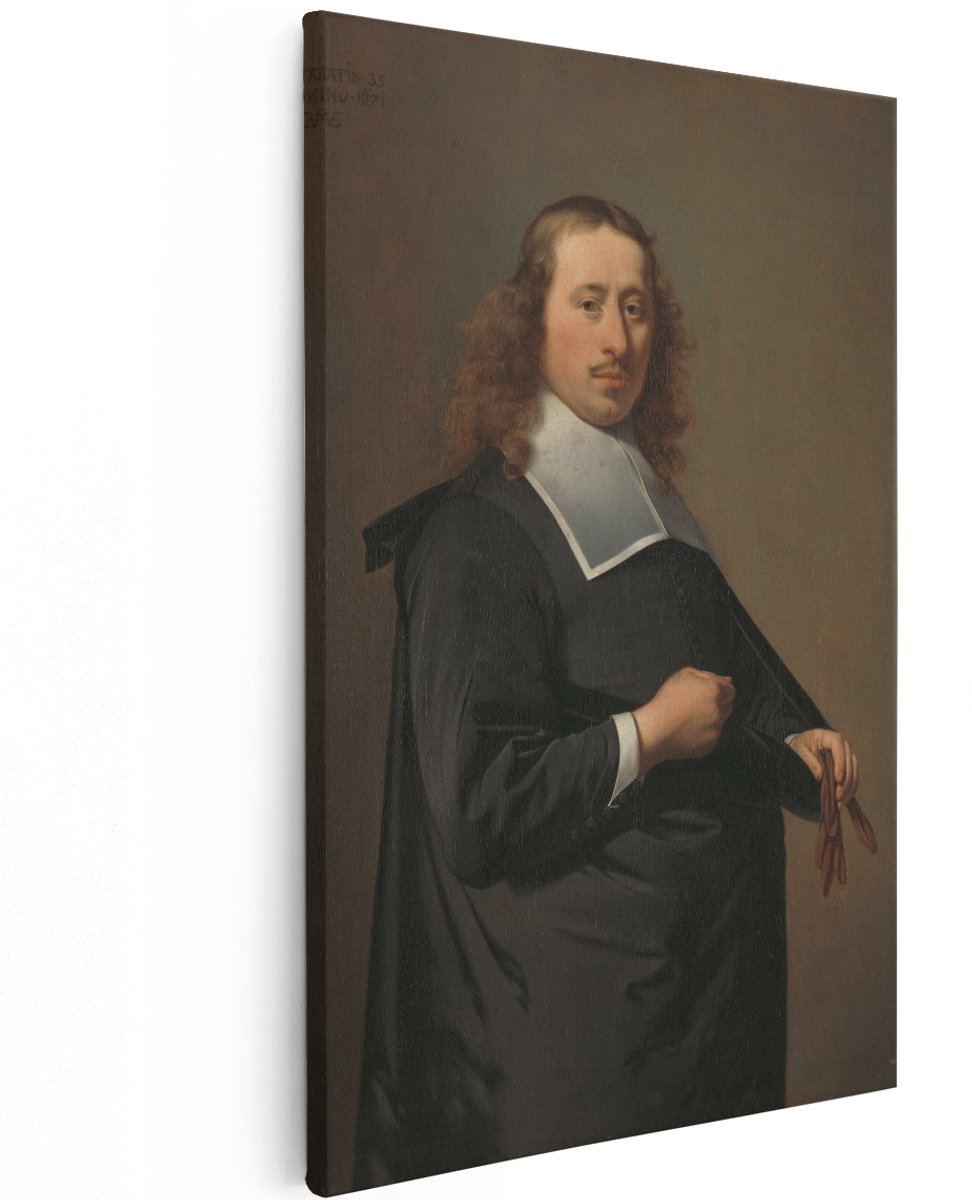 Artaza Canvas Schilderij Willem Jacobsz Baert, Burgemeester van Alkmaar en Amsterdam - Caesar van Everdingen - 120x180 cm - Groot - Kunst - Wanddecoratie