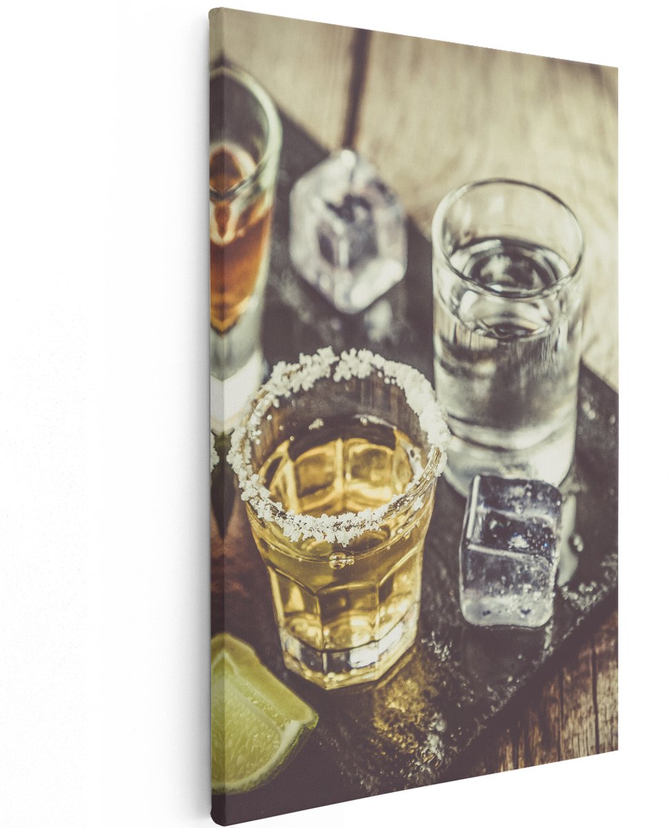 Artaza Canvas Schilderij Alcoholische Drankjes - Drank - 120x180 cm - Groot - Wanddecoratie Woonkamer - Schilderijen - Muurdecoratie