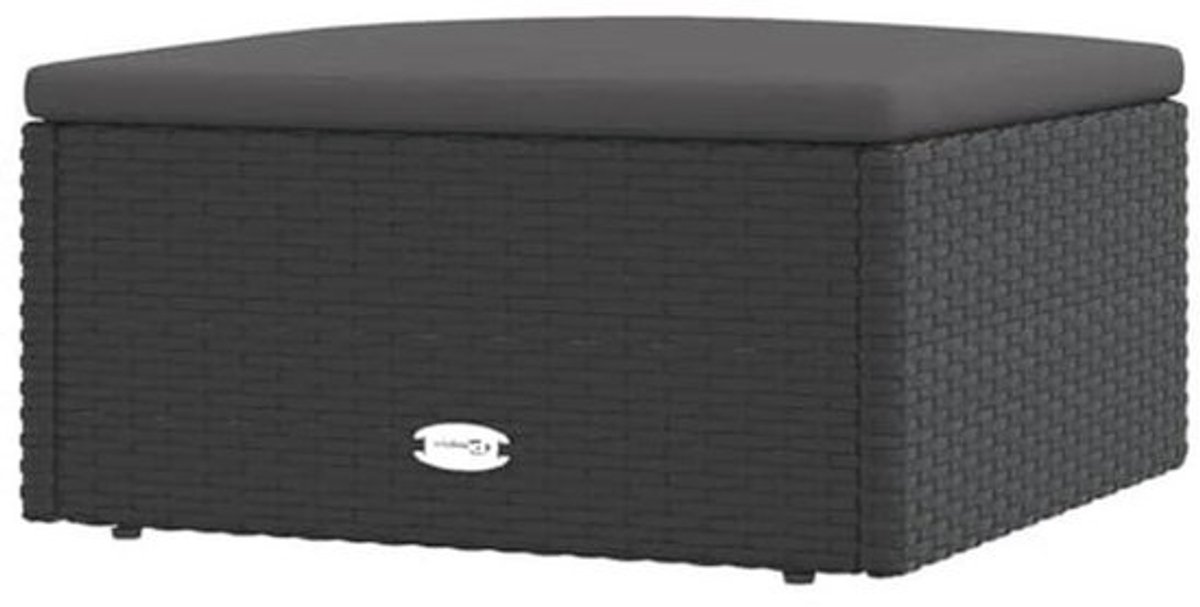Trendy Voetenbank met Kussen van Poly Rattan - Perfect voor Buiten