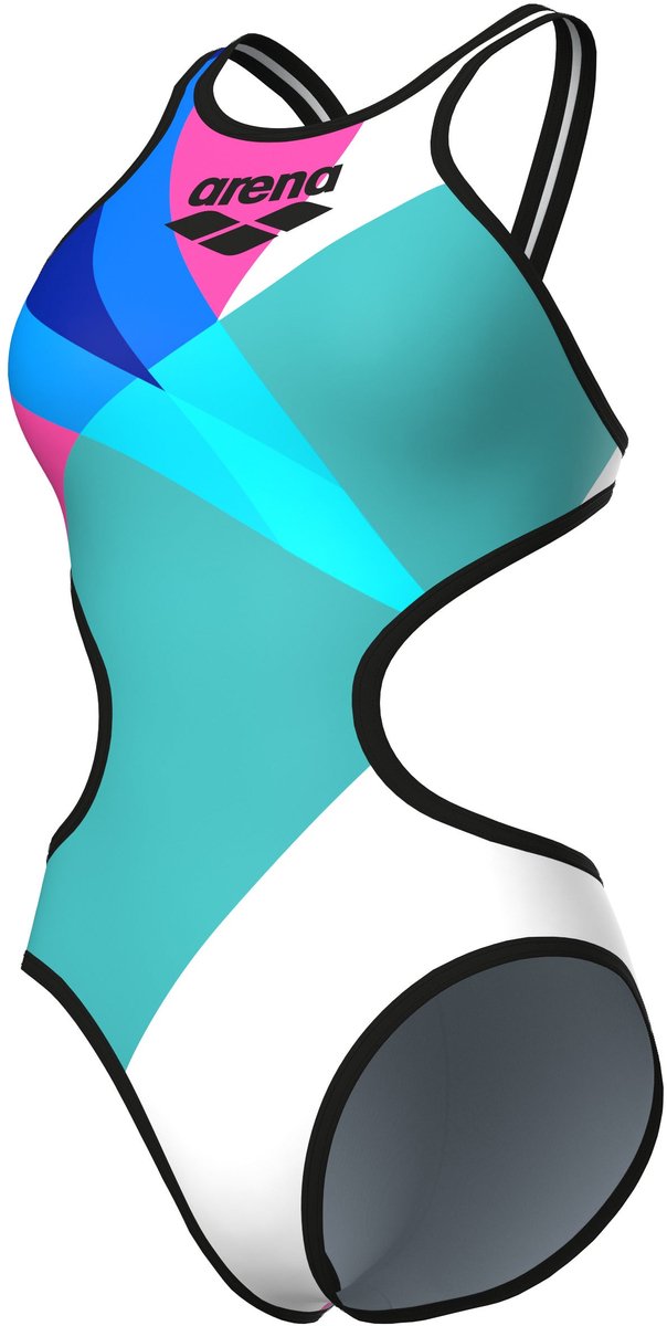 Arena Dames Badpak One Placement Tech Back Multicolor Zwart