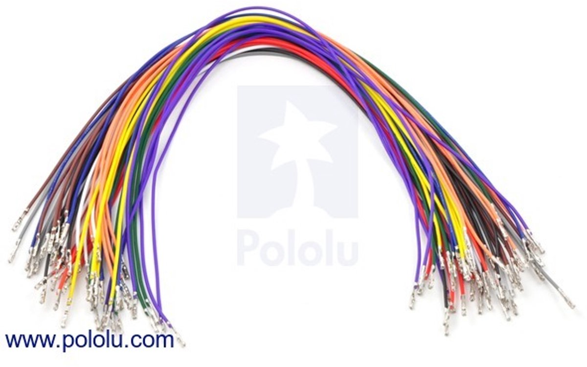 Wires Pre-crimped Terminals 50-Piece 10-Color M-M 30cm Pololu 1805