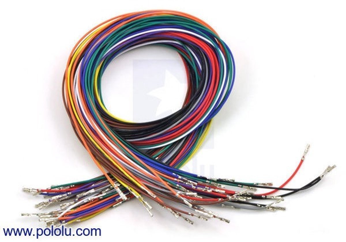 Wires Pre-crimped Terminals 50-Piece 10-Color M-M 60cm Pololu 2008