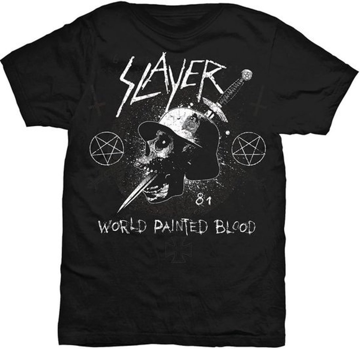 Unisex Zwart T-Shirt met Dagger Skull Print - Verkrijgbaar in Diverse Maten