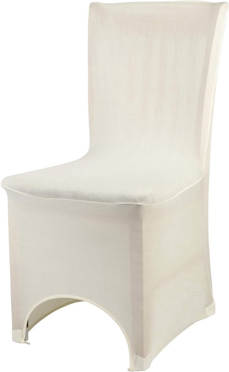 Stretch Stoelhoezen Ivoorkleurig voor Bruiloft en Diner (6 Stuks)