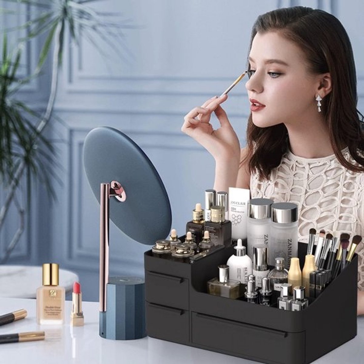 Stapelen Cosmetica Opbergdoos met Lade voor Make-up en Sieraden