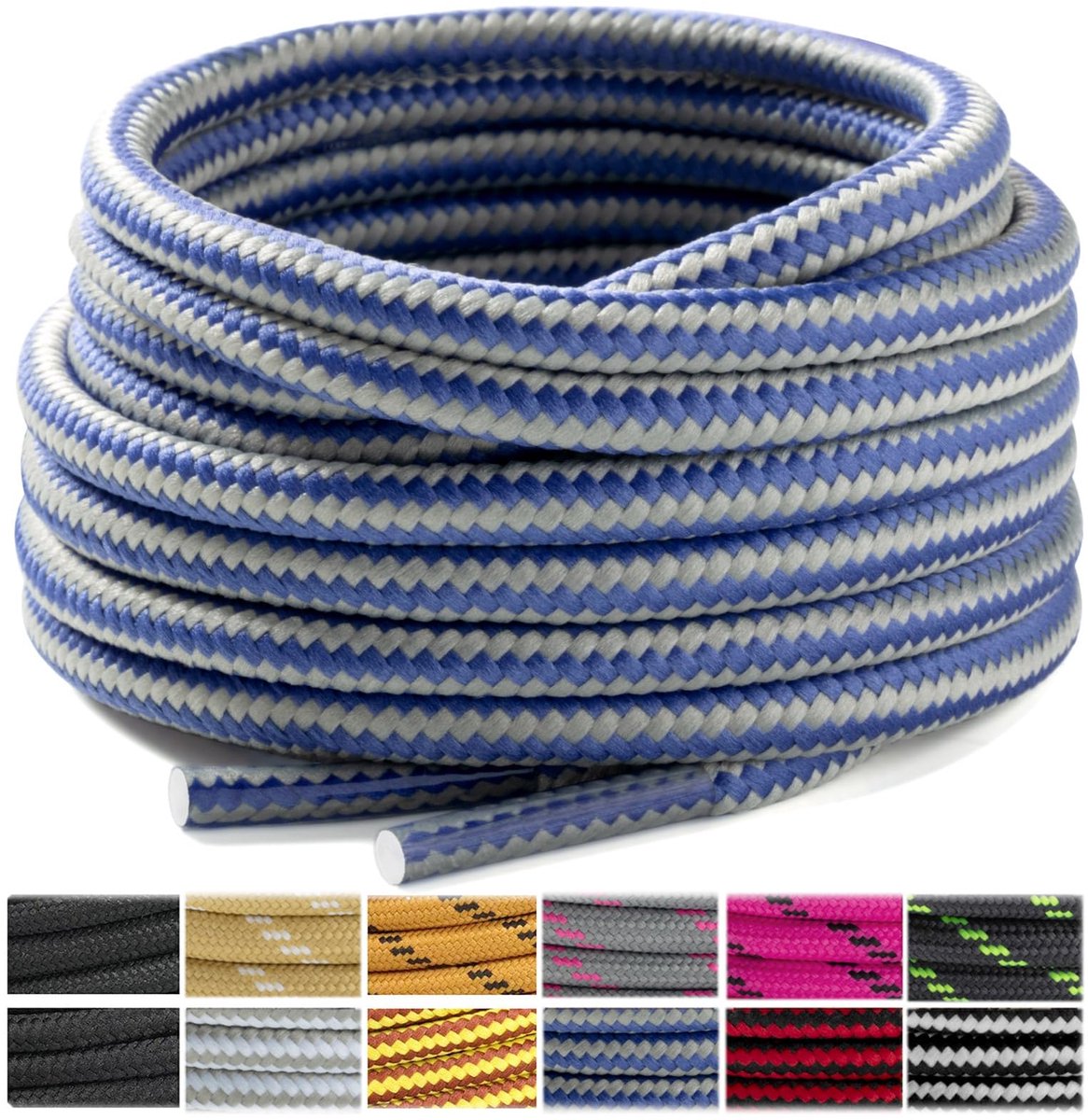 Stepace Ronde schoenveters, scheurvast, voor wandelschoenen, werkschoenen, trekkingschoenen, 2 paar, ca 4,5 mm in - ShopVlot