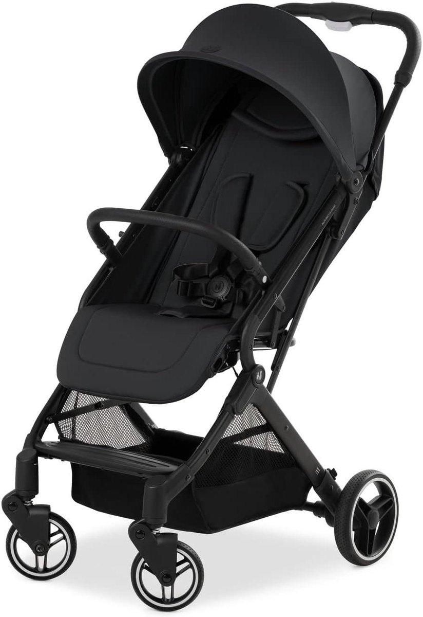 Reisbuggy met ligfunctie - Compacte kinderwagen - Comfortabel reizen - Lichtgewicht aluminium frame - Tot 25 kg - Zwart