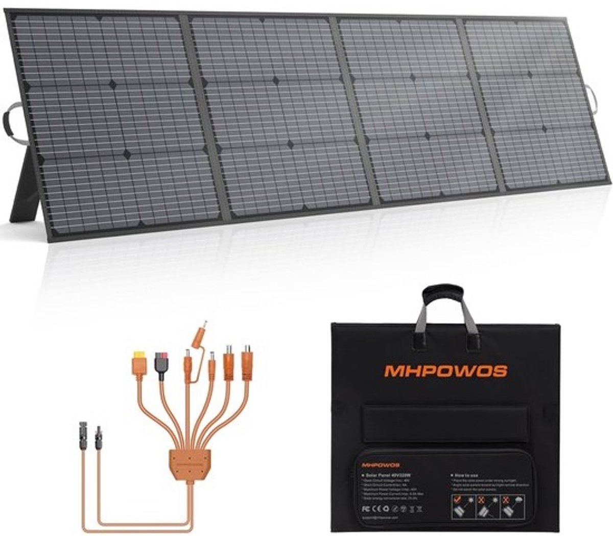 220W Opvouwbaar Zonnepaneel met Verstelbare Standaard | Krachtige Zonnelader voor Camping & Off-Grid