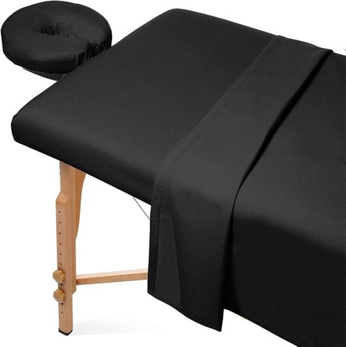 3-Delige Set Hoeslakens voor Massagetafel (80x185 cm) - Zacht & Elastisch voor Wellness en Schoonheidssalons - Zwart