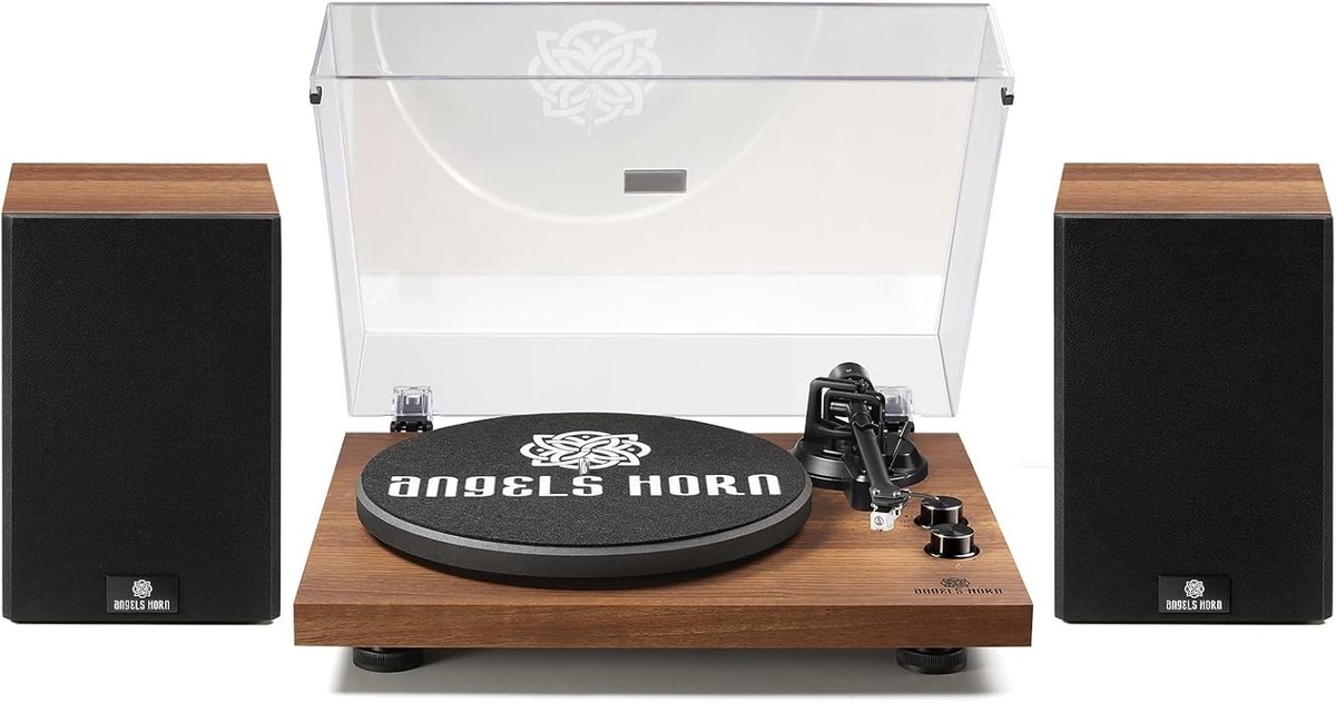 Vintage Bluetooth Hi-Fi Platenspeler - Bruin - Houten Ontwerp - Met Ingebouwde Luidsprekers - Voor Muziekliefhebbers