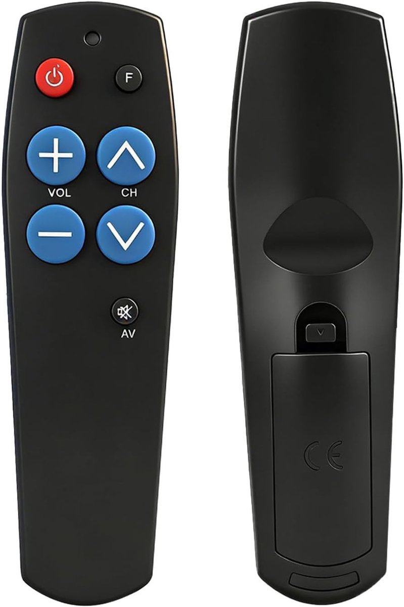 Grote Toetsen TV Afstandsbediening voor Senioren, Eenvoudige Bediening, Universele Afstandsbediening met Leerfunctie voor TV en Kabel, Geschikt voor Ouderen