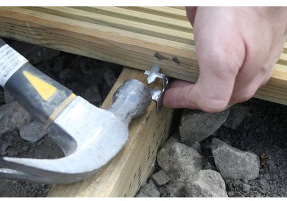 Vlonder Clip - Terrasplank Bevestiging - Houten Planken Monteren - Onzichtbare Fixatie - 5mm Voeg - Verzinkt