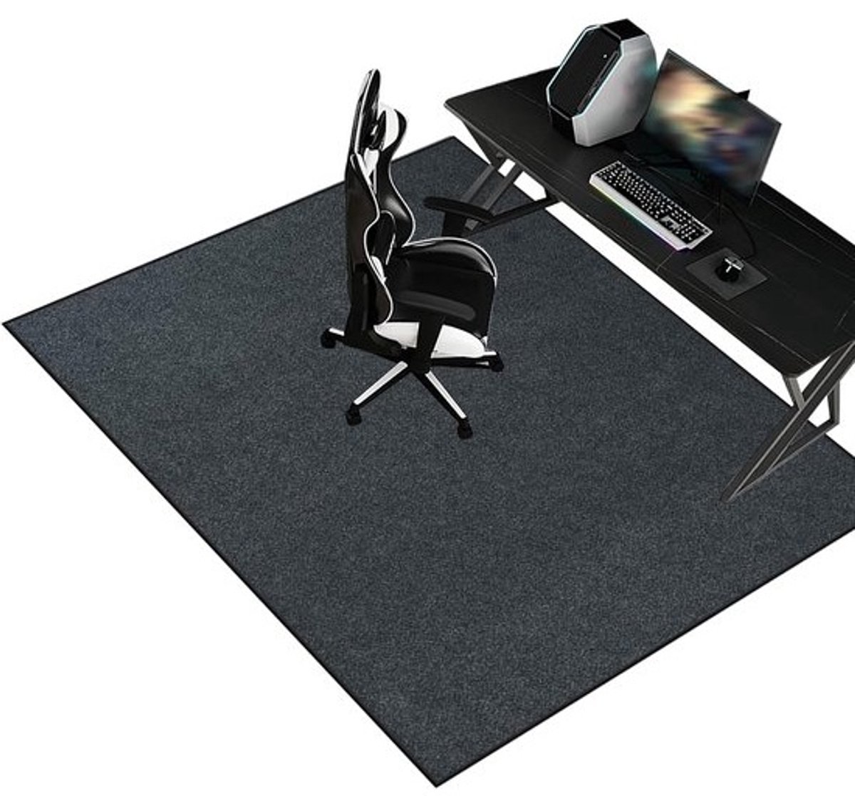 Vloerbeschermer - Stoelmat bureau - Kantoor en gaming - Antislip en machinewasbaar - 70 x 120 cm - Zwart