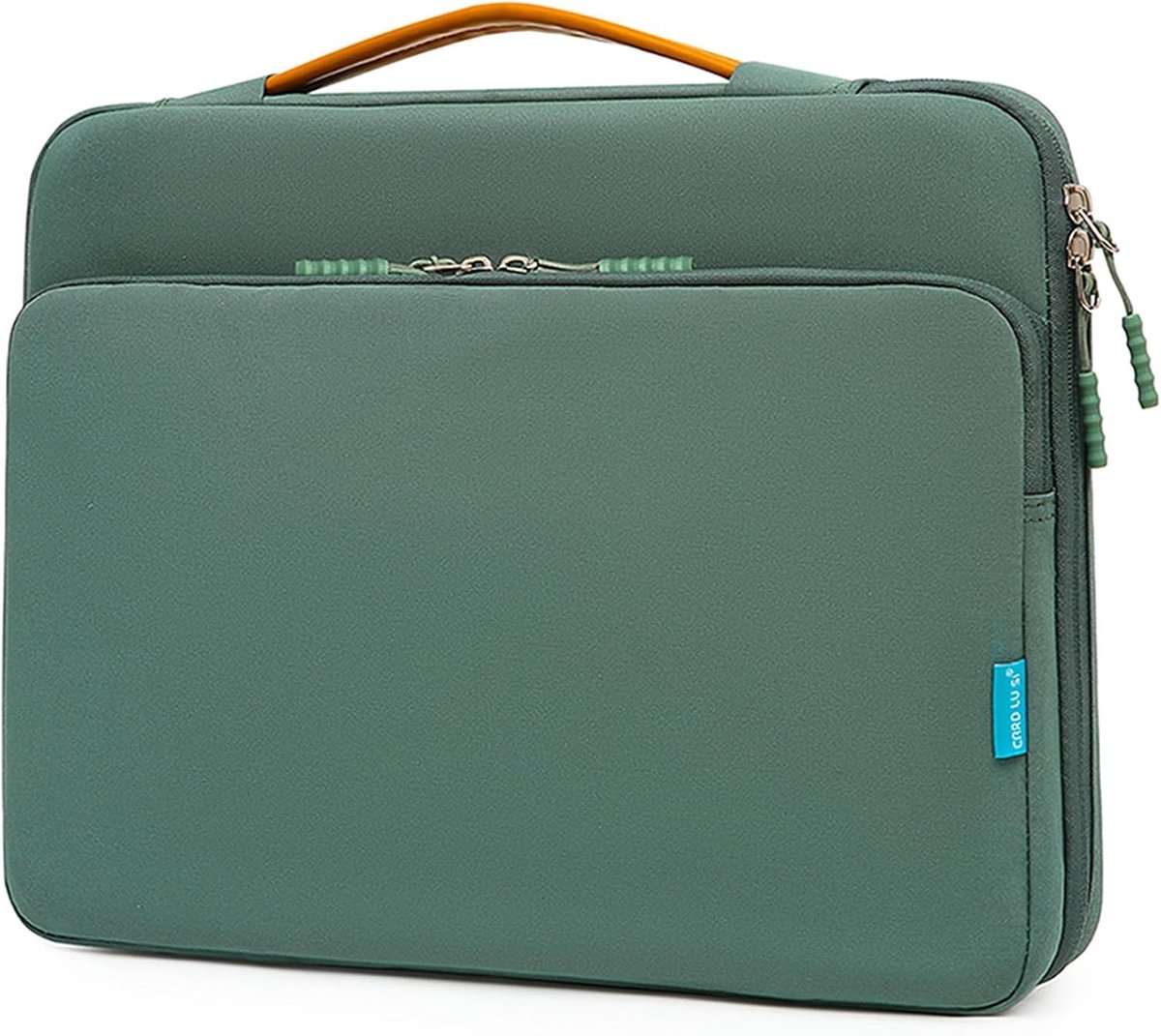 Waterdichte Laptop Sleeve 13-14 Inch met Handvat, Beschermhoes voor Laptop, Geschikt voor MacBook, HP, Dell, Lenovo en Asus Notebooks (Groen)
