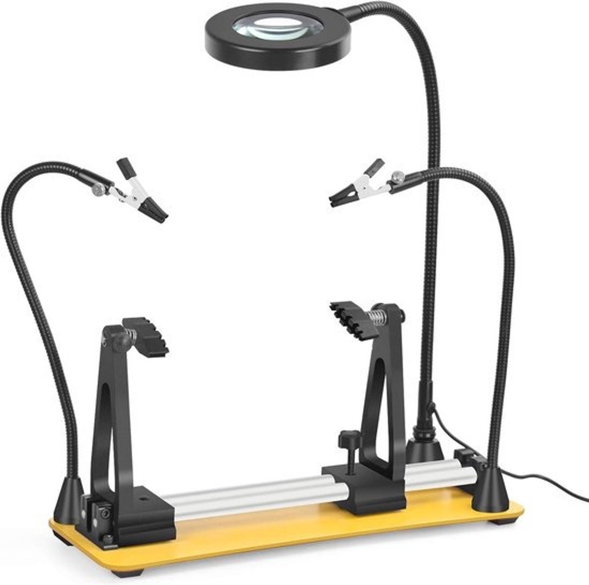 Verstelbare Circuit Board Houder met 360° Graden Flipping en Vergrootglas voor PCB, Solderen en Herwerken