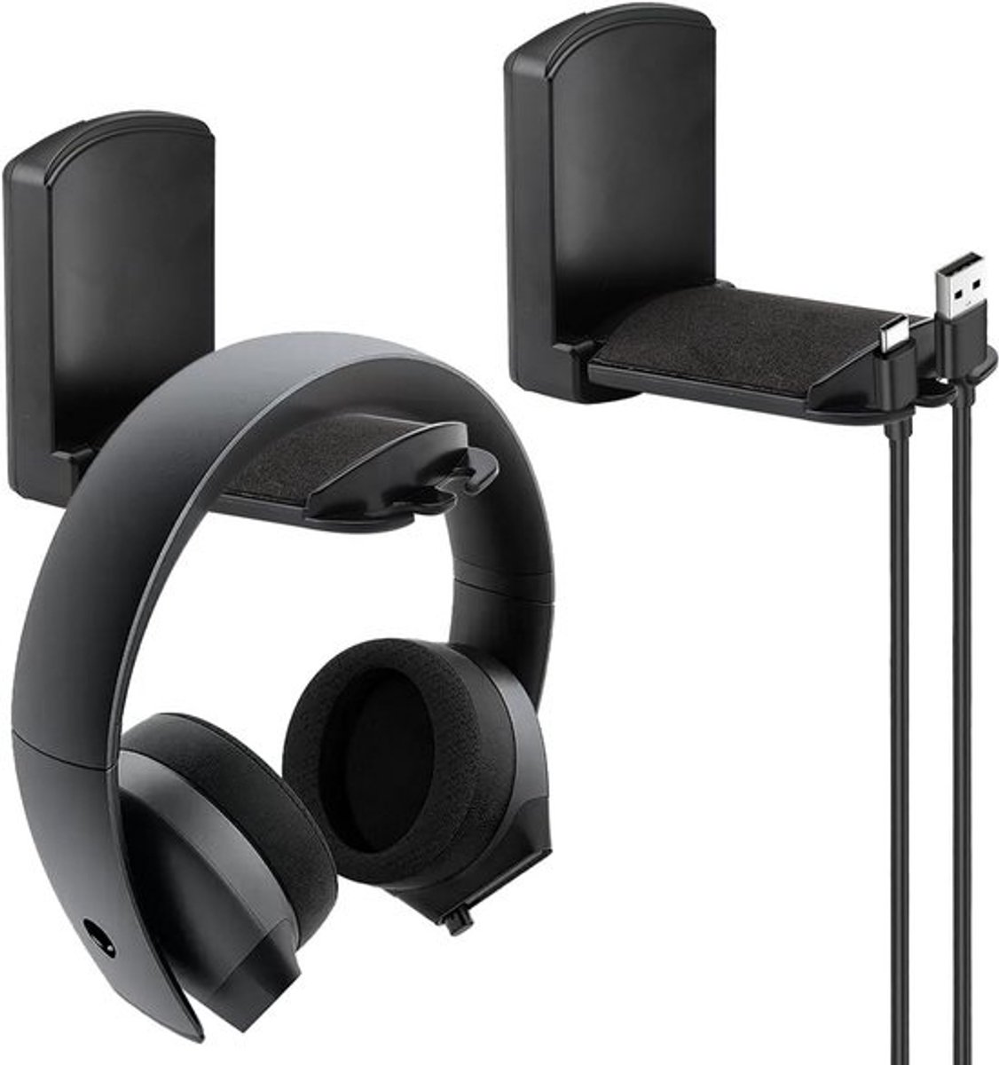 Set van 2 Universele Headset Houders voor Tafel en Muur - Oortelefoon & Gaming Headset Hanger