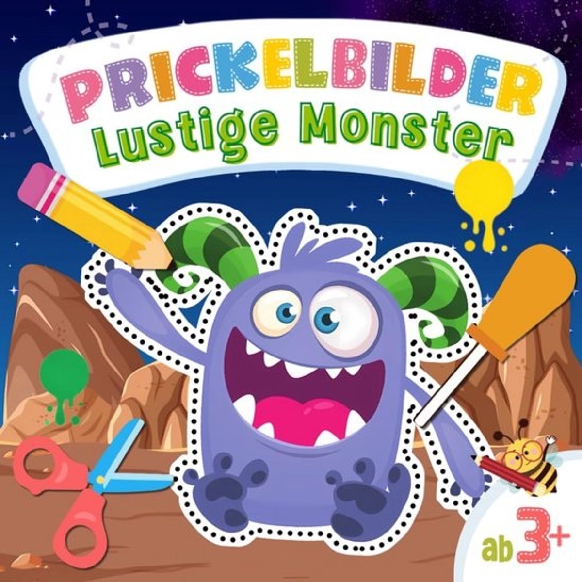 Prickelboek met Meer dan 60 Grappige Monsters: Knutselen, Prikken en Uitsnijden voor Kinderen Vanaf 3 Jaar