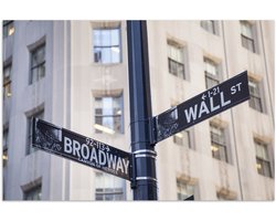 Poster 90x60 cm - New York - Wall Street - Broadway - Posters - Kamer decoratie - Wanddecoratie woonkamer - Muurdecoratie slaapkamer