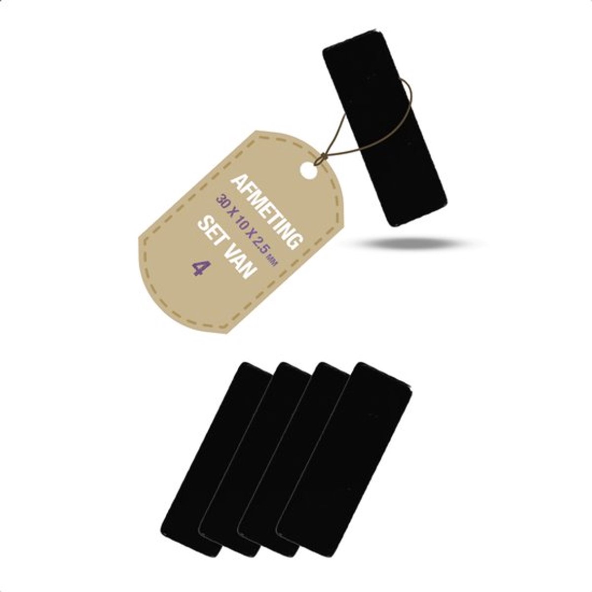 Magnetenspecialist - Blokmagneten - Epoxy - Neodymium Blokmagneet - Krachtige Magneten voor Hobby & Industrie - 30 x 10 x 2.5 mm - Set van 4