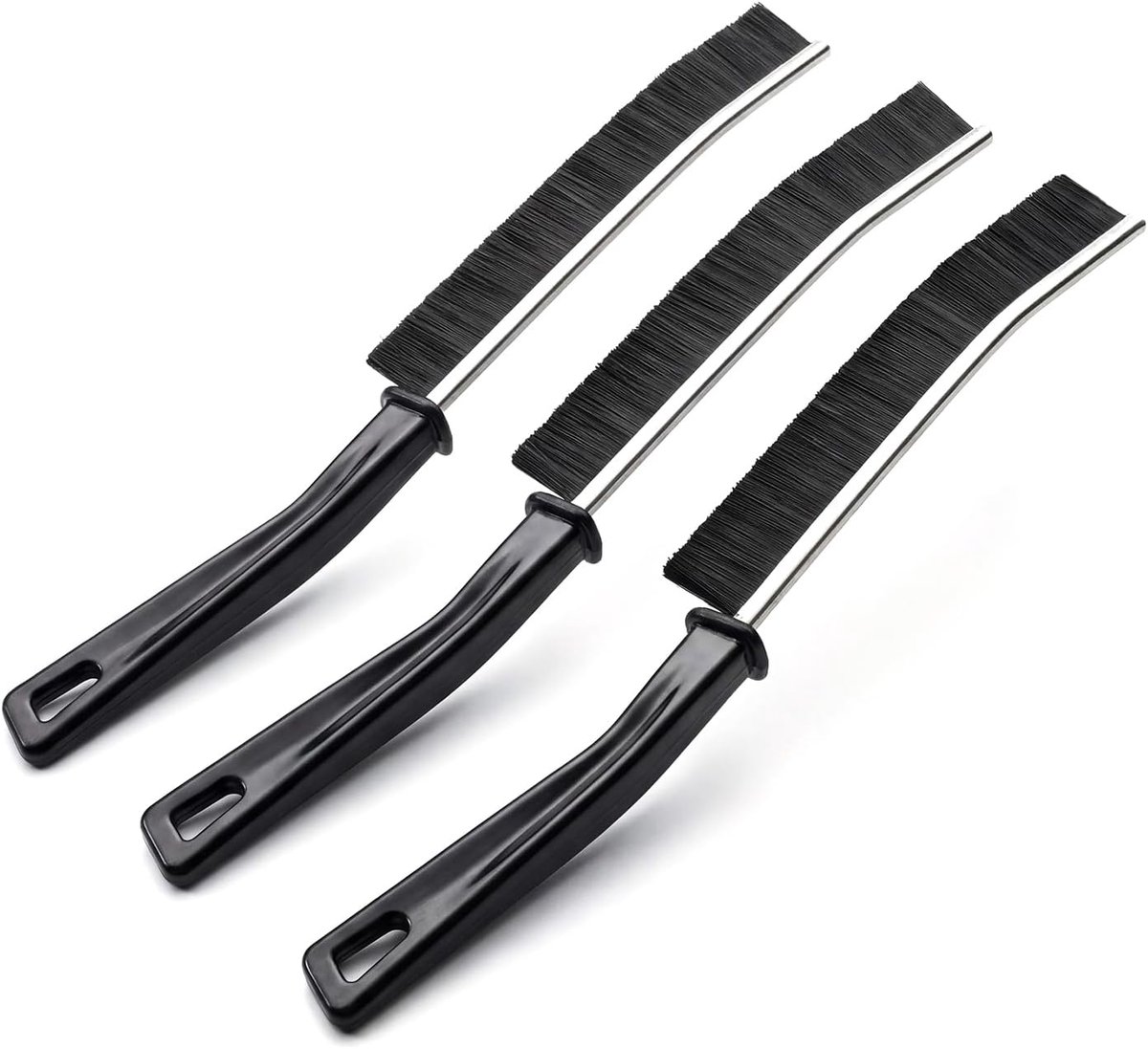 Dailygoods- Dieptereinigingsborstels 3 Stuks - Multifunctioneel Reinigingsgereedschap - Gebogen Borstelkop - Voor Voegen/Hoeken/Spleten - Veilig voor Badkamer/Keuken - Reinigingsborstel
