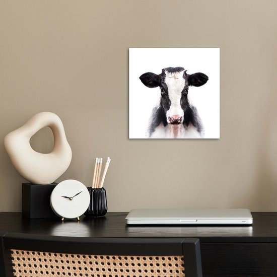 Affiche Portrait - Vache - Wit - 30x30 cm