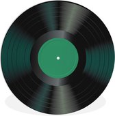 WallCircle® Wandcirkel 140x140 cm - Muurcirkel Vinyl - Plaat - LP - Retro - Turquoise - Muurdecoratie woonkamer - Wanddecoratie slaapkamer - Kamer decoratie accessoires - Ronde schilderijen