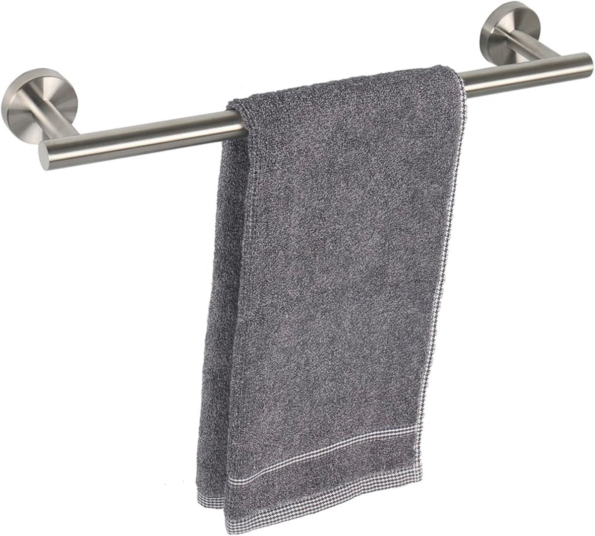 Badhanddoekstang, dikke SUS304 roestvrijstalen badkamerhanddoekhouder, handdoekstang voor badkamer, stevige wandmontage, handdoekenrek, hanger, 41 cm, geborsteld nikkel