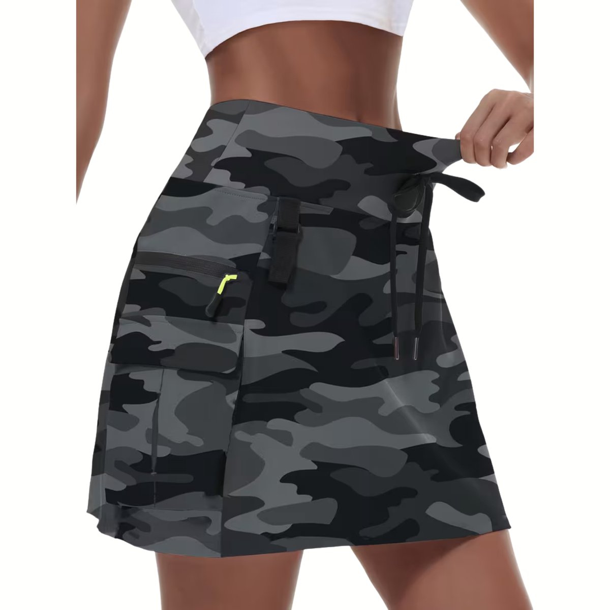 Currero Broekrok Dames Skort Skirts Skirt Rok Midi Korte Broek Culotte Wandelrok Rokje Legging Camouflage Print