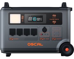 OSCAL PowerMax 3600SE – 3600Wh Noodstroom, 3600W Vermogen, LiFePO4, UPS 5-8ms, 14 Poorten, APP-sturing – Thuisback-up