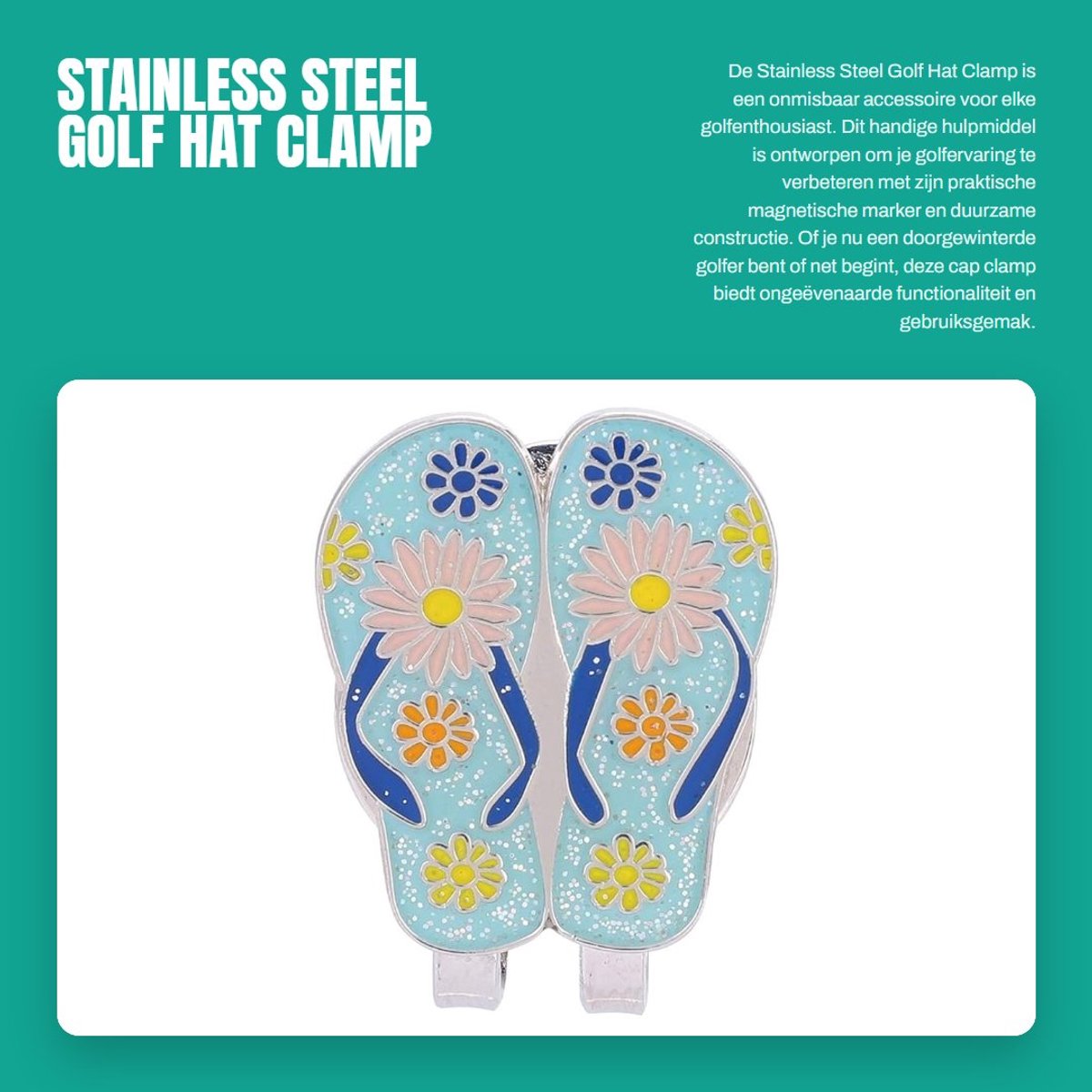 Dailygoods- Golfcap Clamp - Duurzaam Roestvrij Staal - Magnetische Marker - Lichtgewicht - Compact - Praktisch Ontwerp - Golfclip