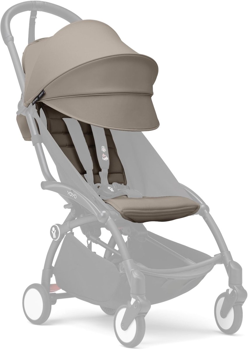 6+ Color Pack - Taupe, met zitkussen en uitklapbare zonnescherm