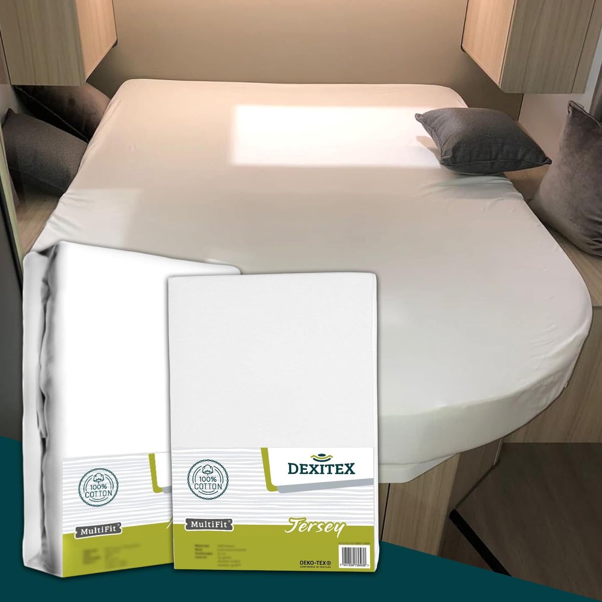 2-delig Bedlinnen Set voor Caravan - Wit en Molton