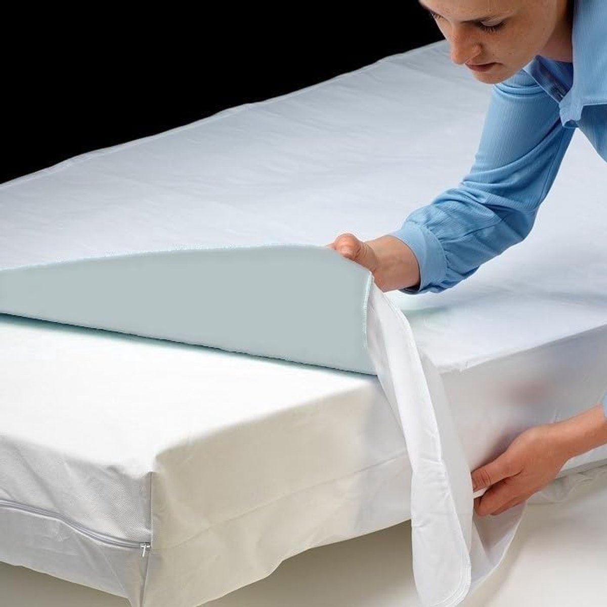 Wasbare onderlegger - Hoog absorptievermogen - Blauw - 85x90 cm
