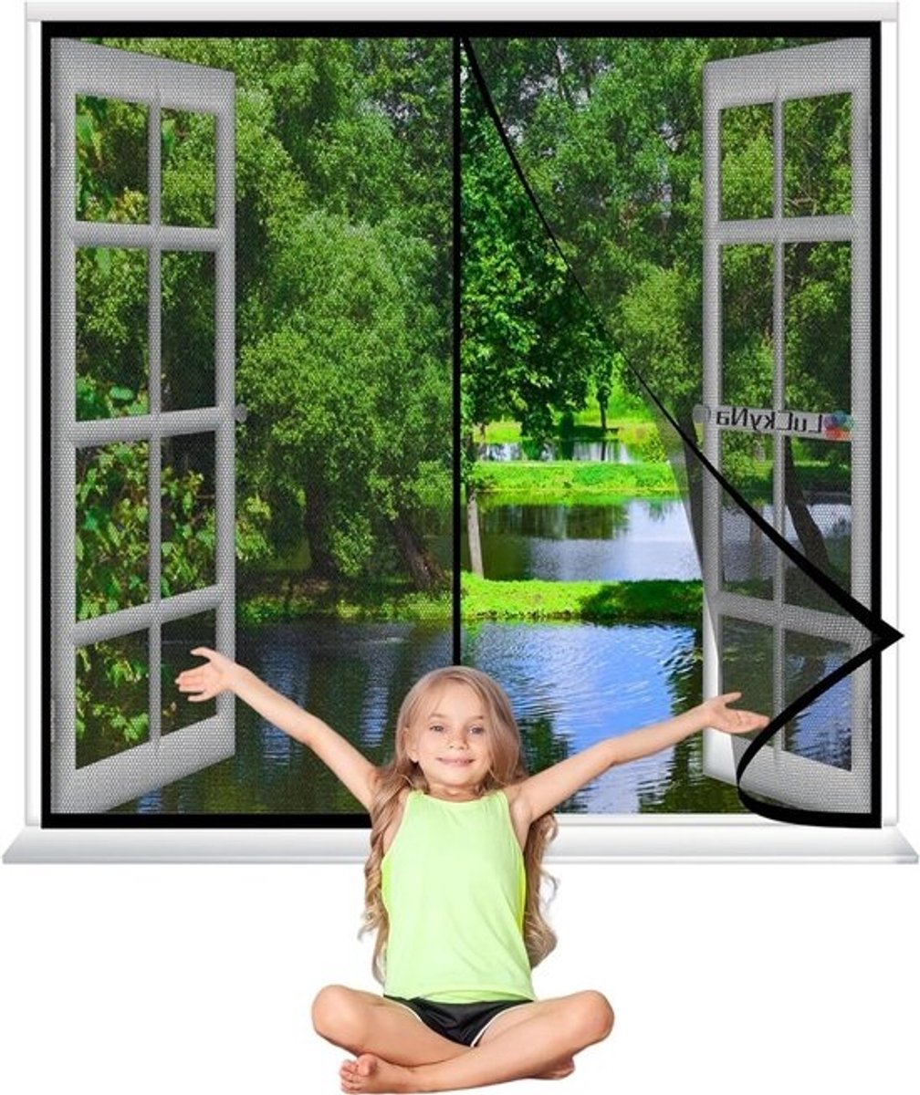Magnetisch Vliegenhor - Horren Deur Vliegengordijn - Insecten Buiten Houden - Zonder Boren te Installeren - 80x200cm - Zwart