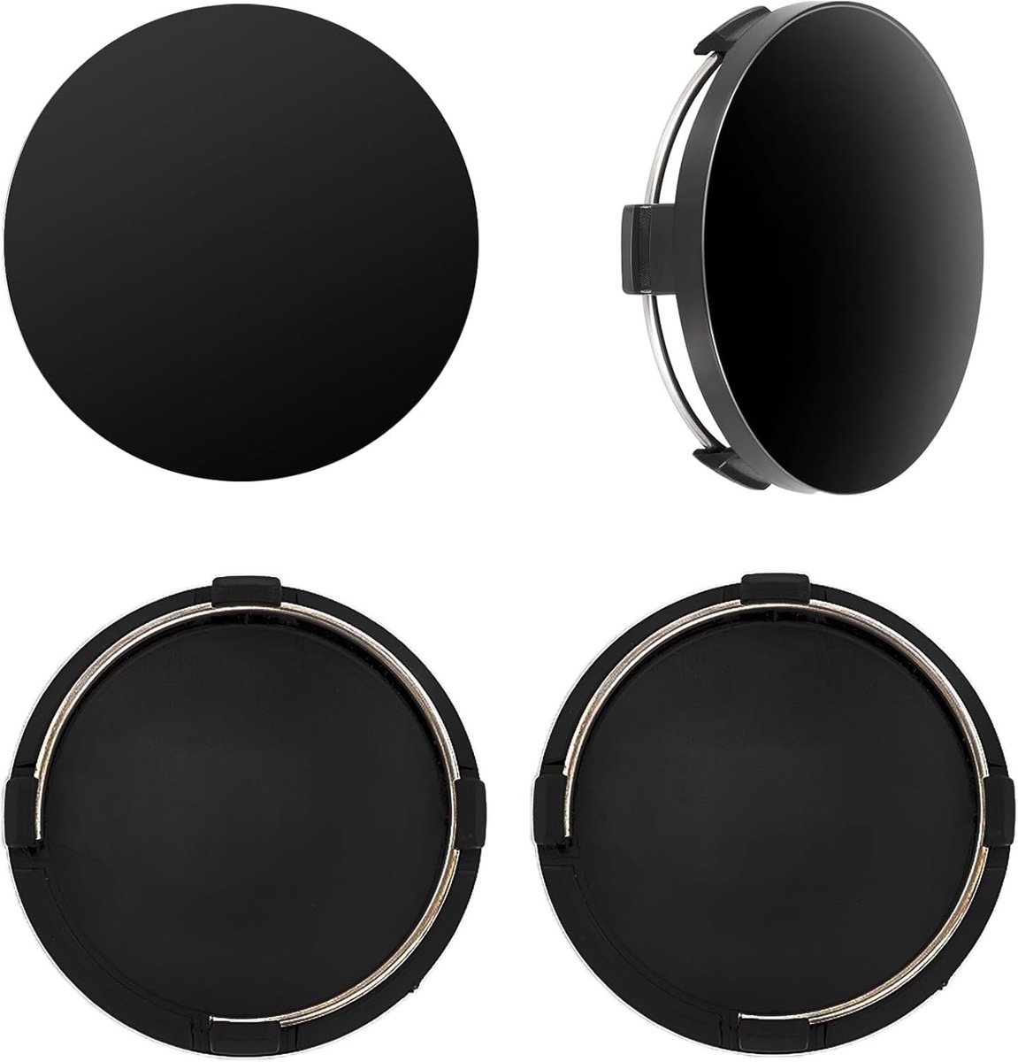 Universele hubcaps van hoogwaardig ABS voor wielen met een binnendiameter van 55.5-56 mm - 4 stuks met gepolijste afwerking en duurzame kwaliteit