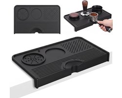 Tampermat met tafelrandbescherming en antislip, hoogwaardige siliconen koffiemat voor espresso, ideaal barista-accessoire met inkeping en werkbladbescherming