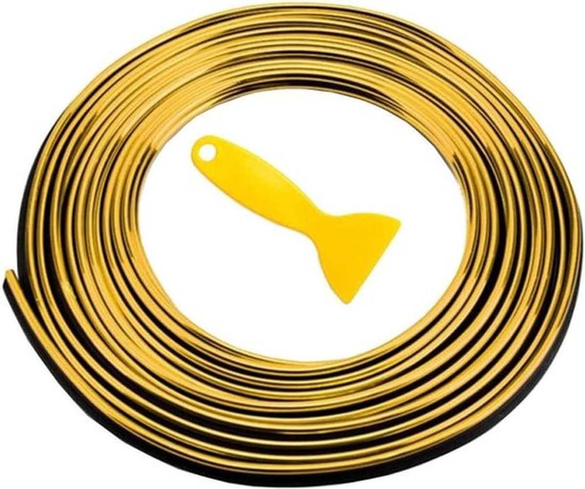Autobekleding Interieurstrips Goud 5M - Dashboard Decoratieve Vuller Flexibele Randstrip