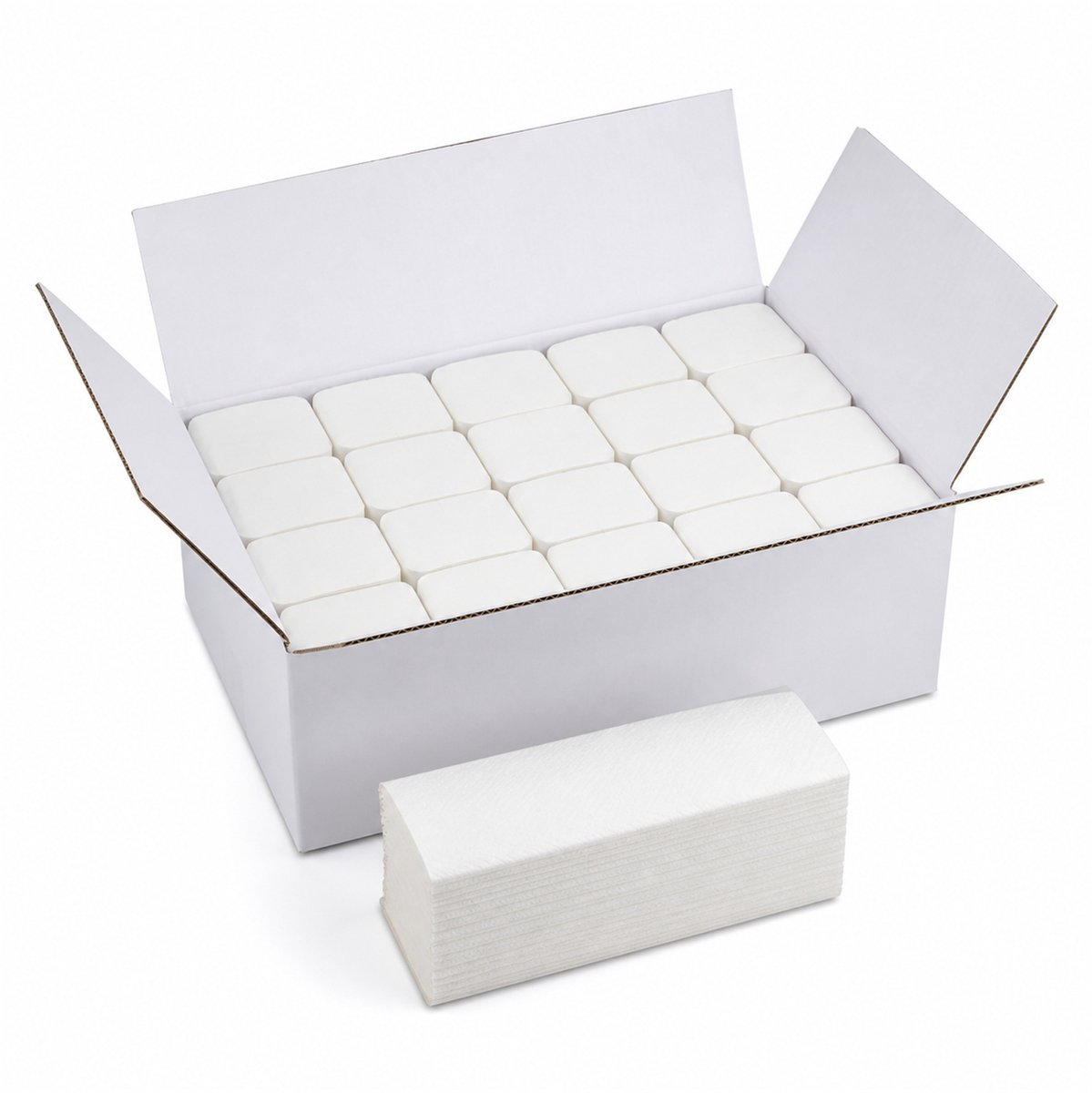 Inpakr Handdoekpapier Z-vouw - 2-laags Wit Cellulose - 24 x 21 cm - 3200 Vellen - 20 Pakjes