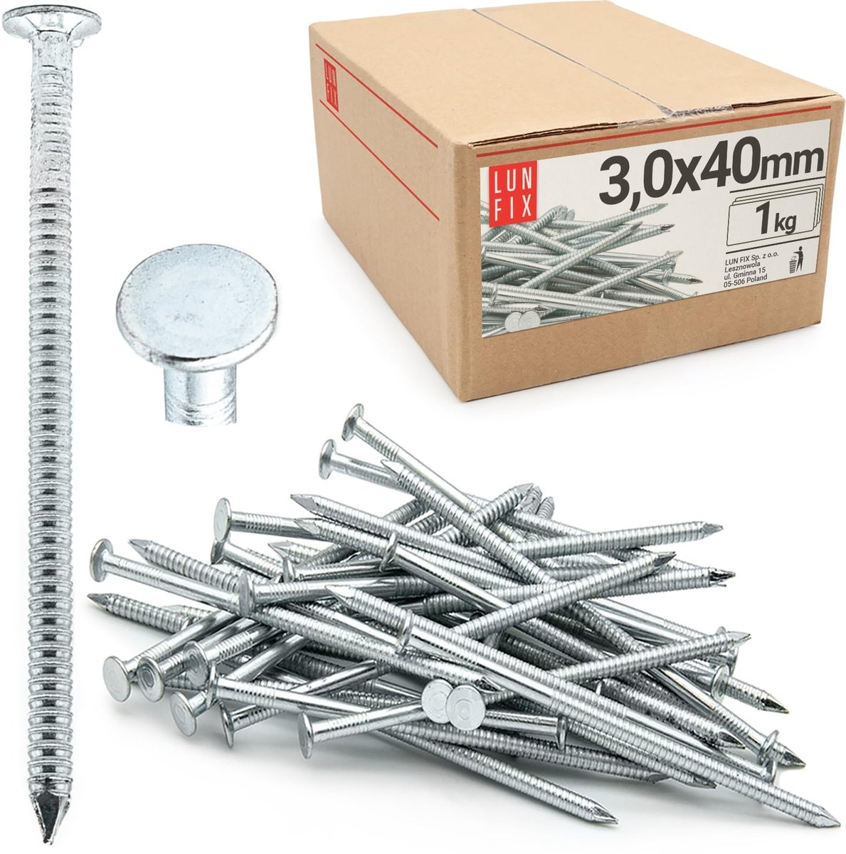 Houten spijkers 3 x 40 mm - 1 kg gegalvaniseerd